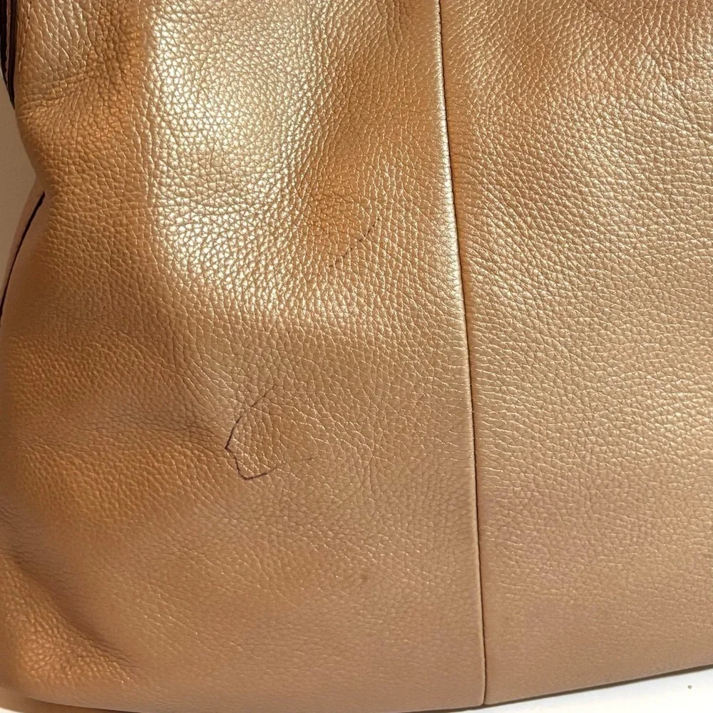 Coach metallic Tan Leather Shoulder Bag